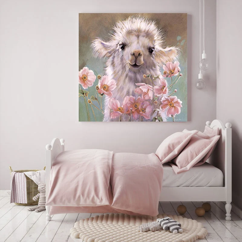 Картина по номерам произведение искусства chipmunk маленький белый тигр розовый