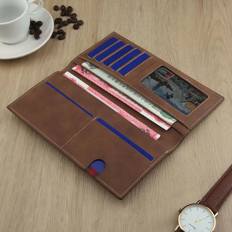Мужской кошелек новинка Длинные мужские кошельки кожаный в стиле ретро для
