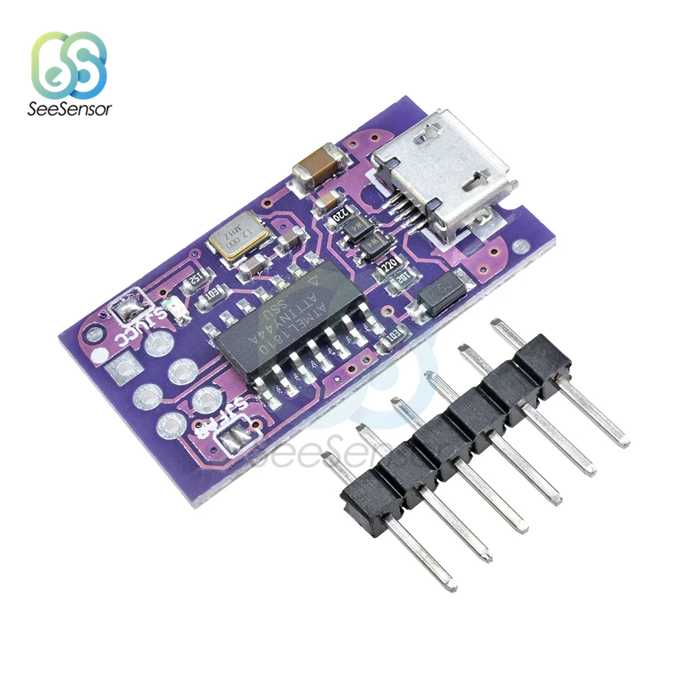 5 в Micro USB крошечный модуль программатора AVR ISP ATtiny44 USBTinyISP для микроконтроллера