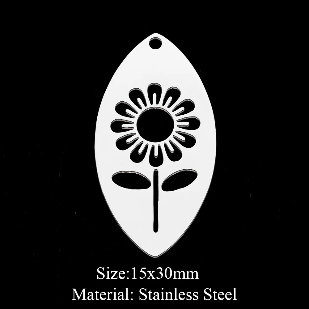 5 шт./лот 100% ажурные цветы из нержавеющей стали сделай сам серьги подвески шармы