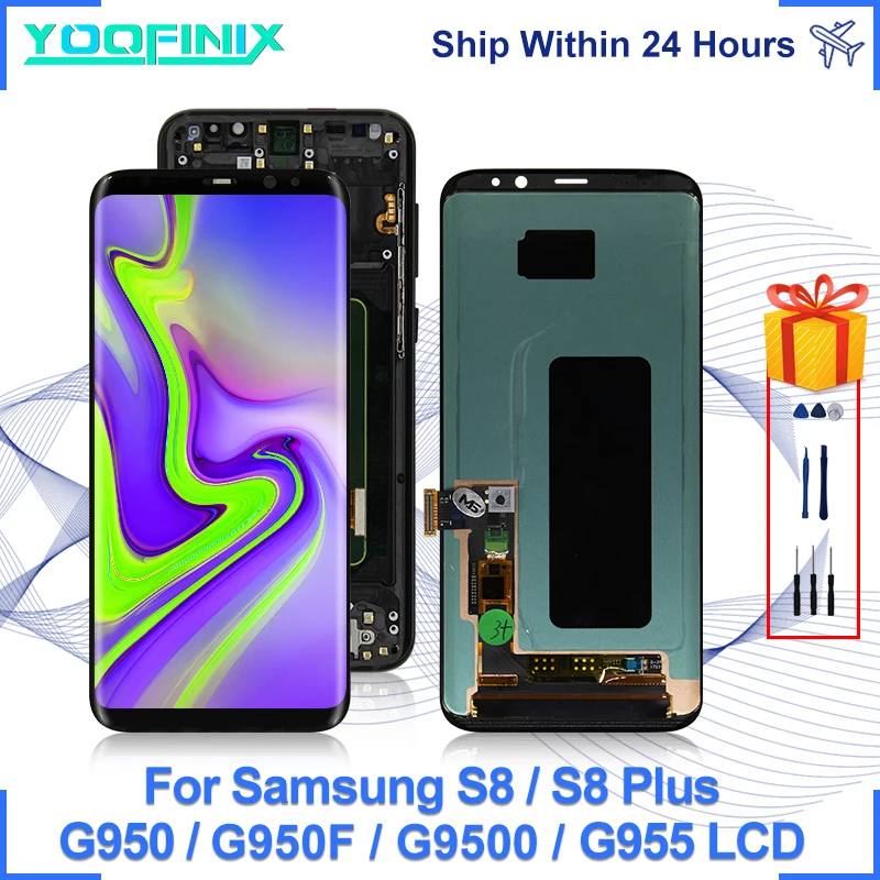 

Super AMOLED For Samsung Galaxy S8 LCD Touch Screen Digitizer Replacement Parts For G950F G955 G955F LCD Display Galaxy S8 Plus