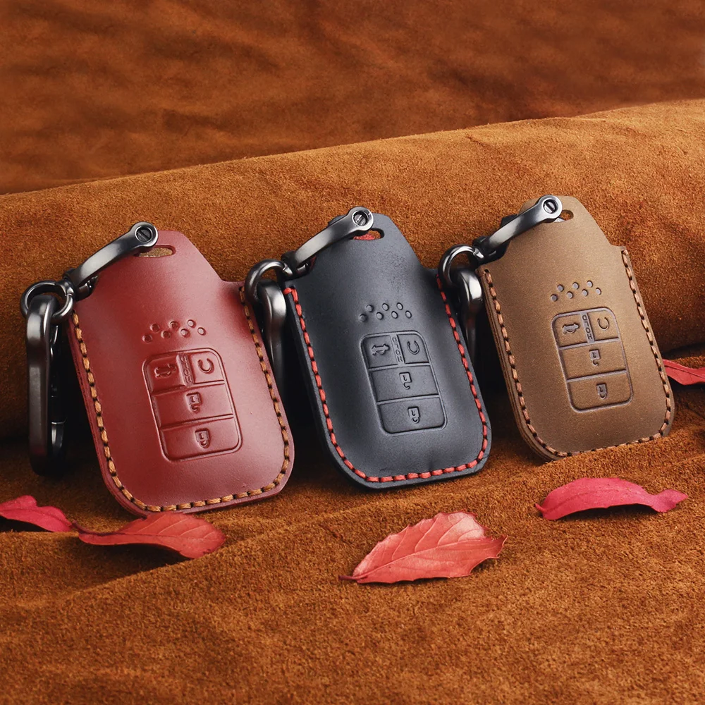 Чехол Dandkey для автомобильных ключей чехол из натуральной кожи брелок Honda Civic Accord