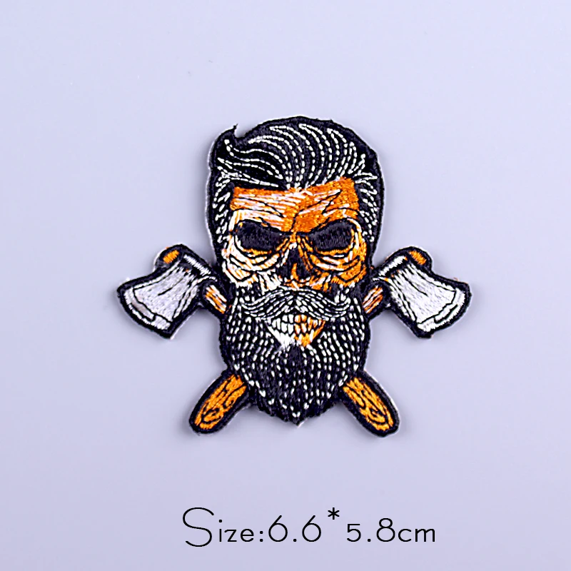 

Punk Patch Embroidered Patches For Clothing Skeleton joker Patch Iron On Patches On Clothes Skull Stripe Sewing Applique Jacket