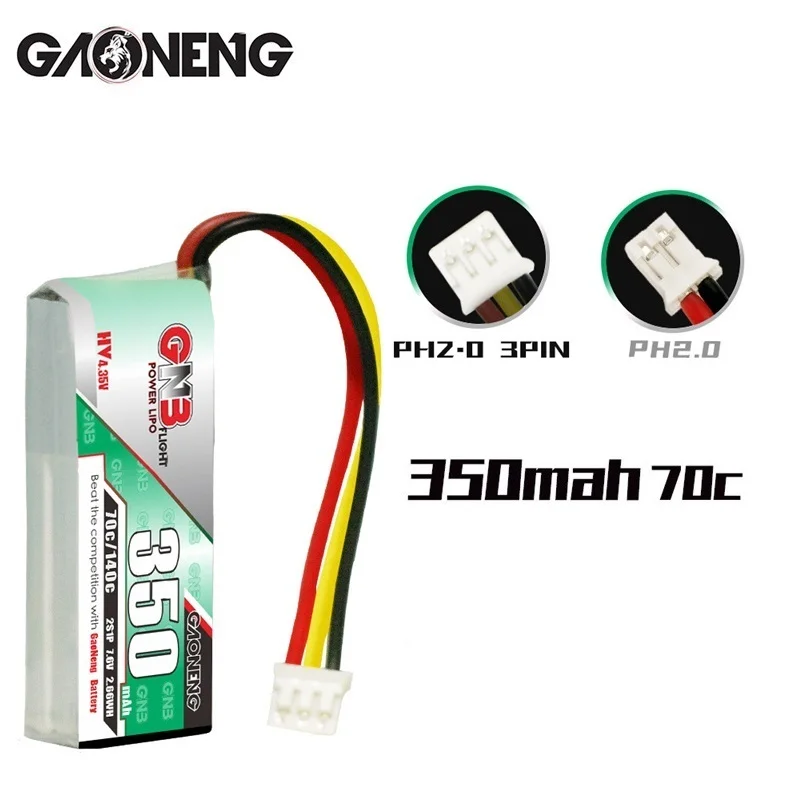 1-10 шт. литий-полимерный аккумулятор Gaoneng GNB 350 мАч 2S 7 6 В 70C/140C HV PH2.0/3PIN для Emax Tinyhawk S