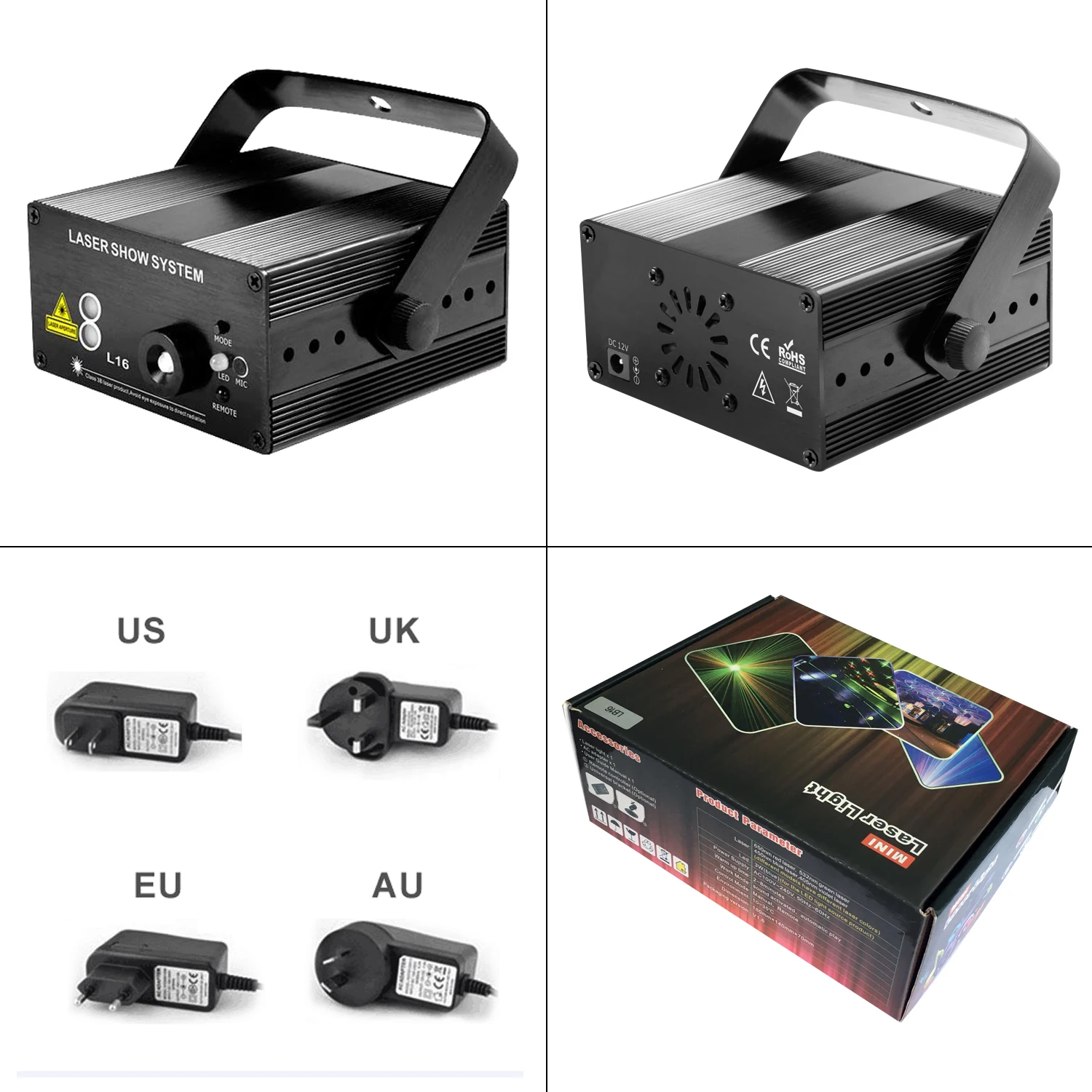 ZjRight ИК пульт дистанционного управления 48 шаблонов красный зеленый синий лазер