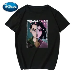 Женская футболка с круглым вырезом, коротким рукавом и мультяшным принтом