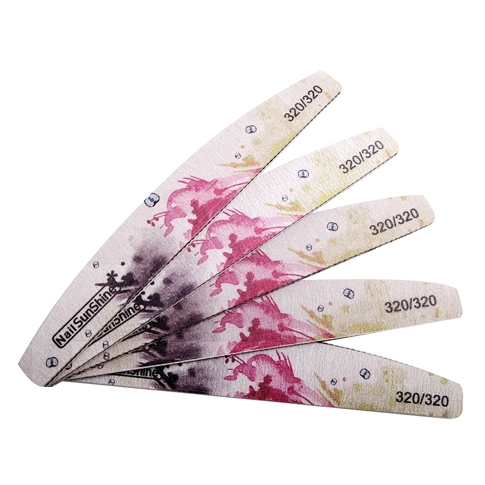 10pcs/set Nail Art Sandpaper File 320/320 Block Buffer Buffing Pedicure Manicure Tools With Ink Painting Wholesale | Красота и
