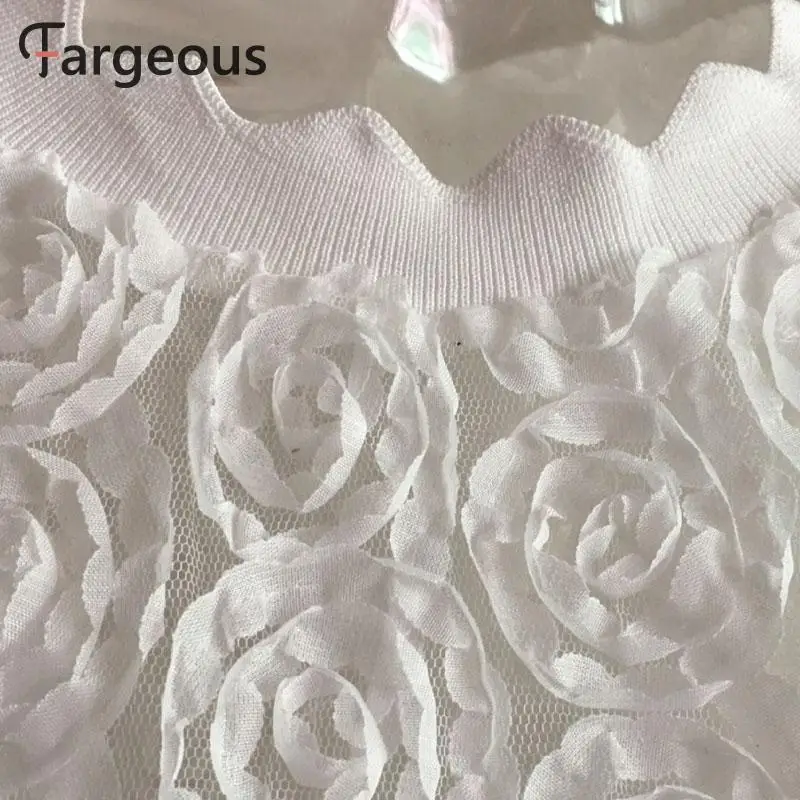 Женская белая Сетчатая футболка с цветами модные кружевные топы