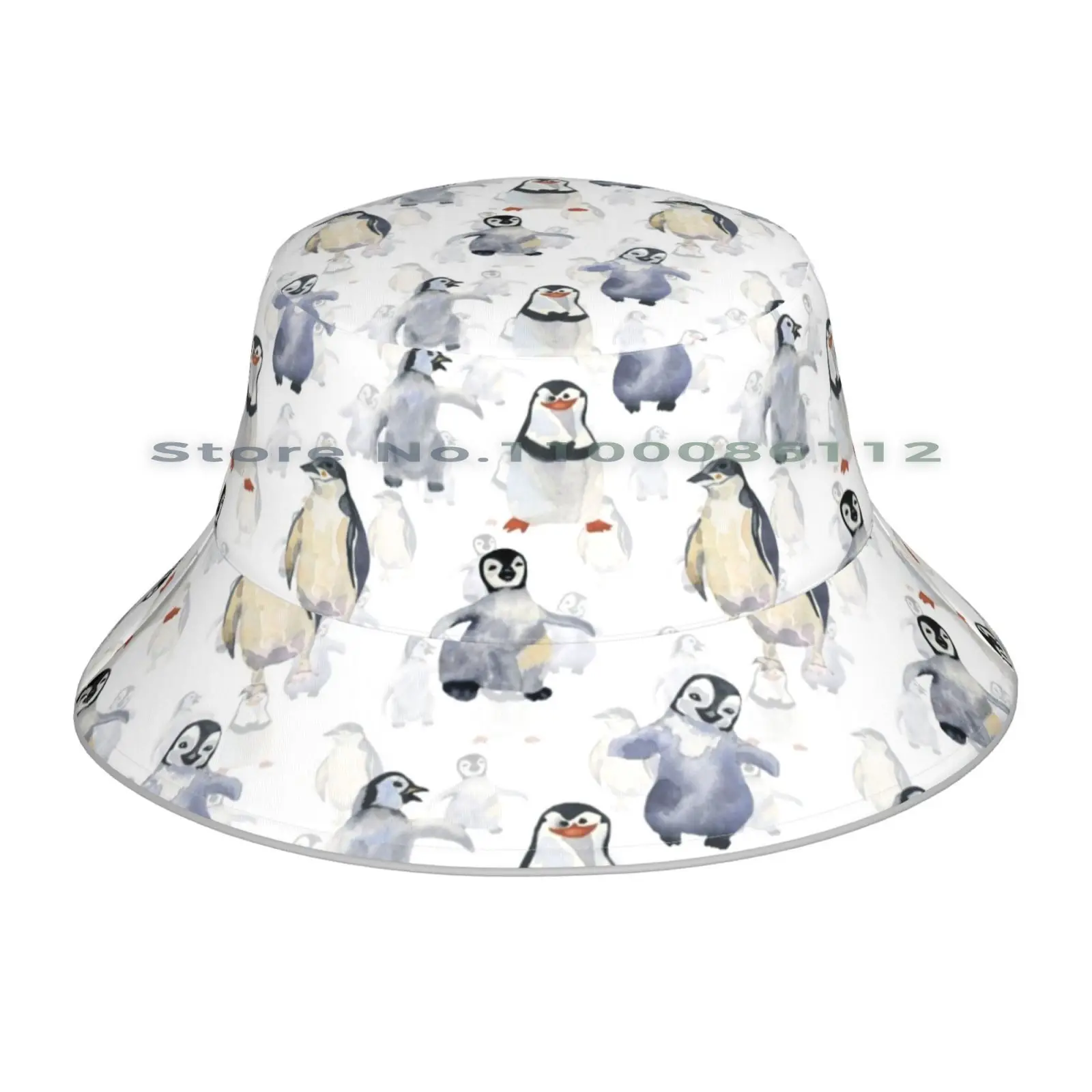 Панама с забавными пингвинами Солнцезащитная шапка акварельным узором милыми