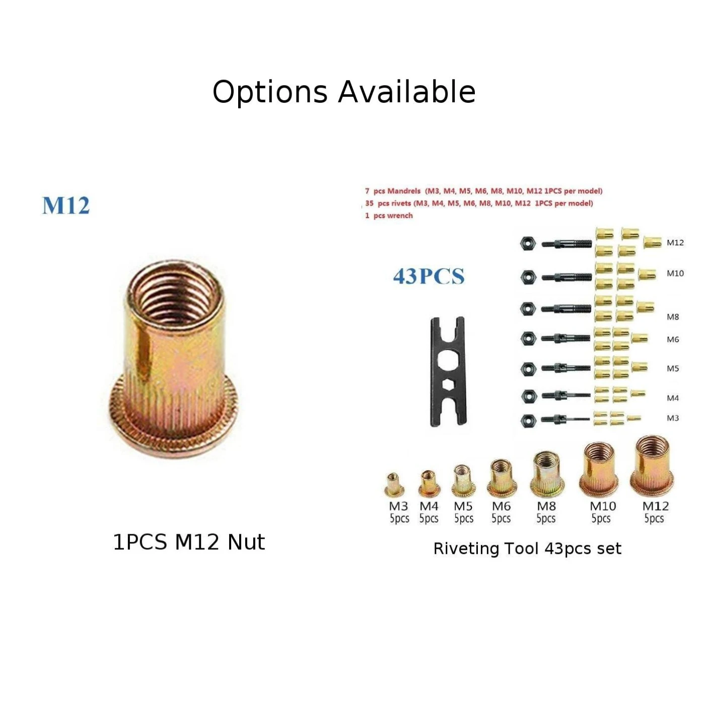 

Riveting Tool Kit Rivet Nuts Thread Setting Tool Nutsert M3 M4 M5 M6 M8 M10 M12 Workshop Equipment Mandrels Rivets And Wrench