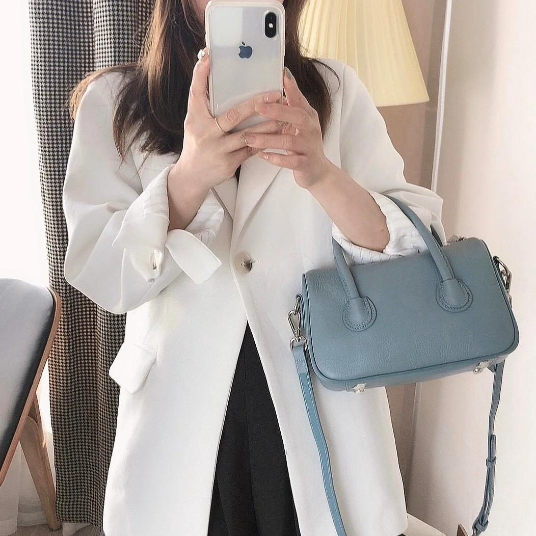 

The New Style Fashion Women Top Handbag One Shoulder And Crossbody Bag Classic Genuine Cow Leather 6color 24cm
