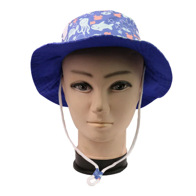 Панама FOXMOTHER для детей детская пляжная шапка от солнца размер S/M/L/XL с голубым