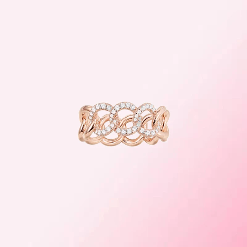 

1:1 Made 925 Sterling Silver Custom Interlaced Design Fashion Exquisite Personality Ring