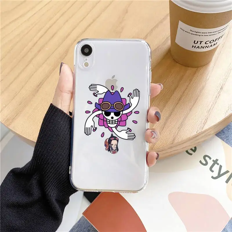 

One Piece Pirate Badge Phone Case For Iphone11 12 Pro Max SE 2020 6s 7 8 Plus X Xs Max Xr Clear Transparent Cover