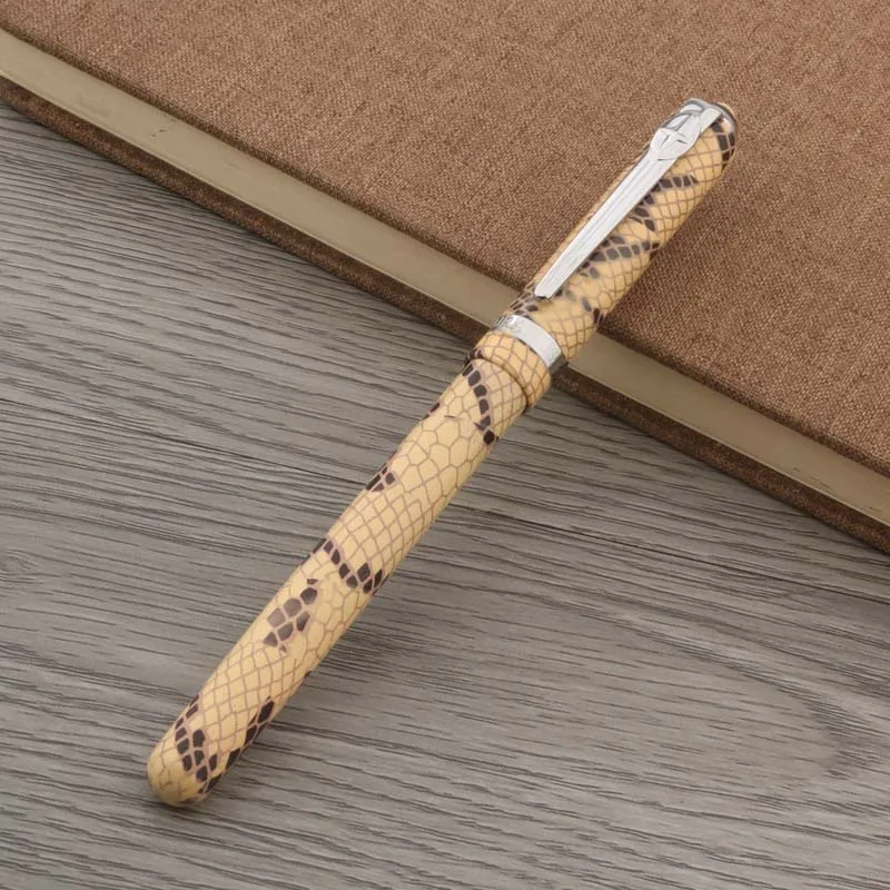 Роскошная перьевая ручка Duke Uranus металлическая коричневая текстура в виде змеи