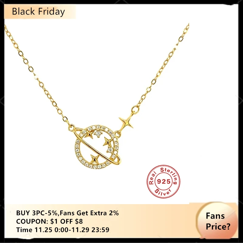 

Женское Ожерелье-подвеска из серебра 925 пробы со звездами