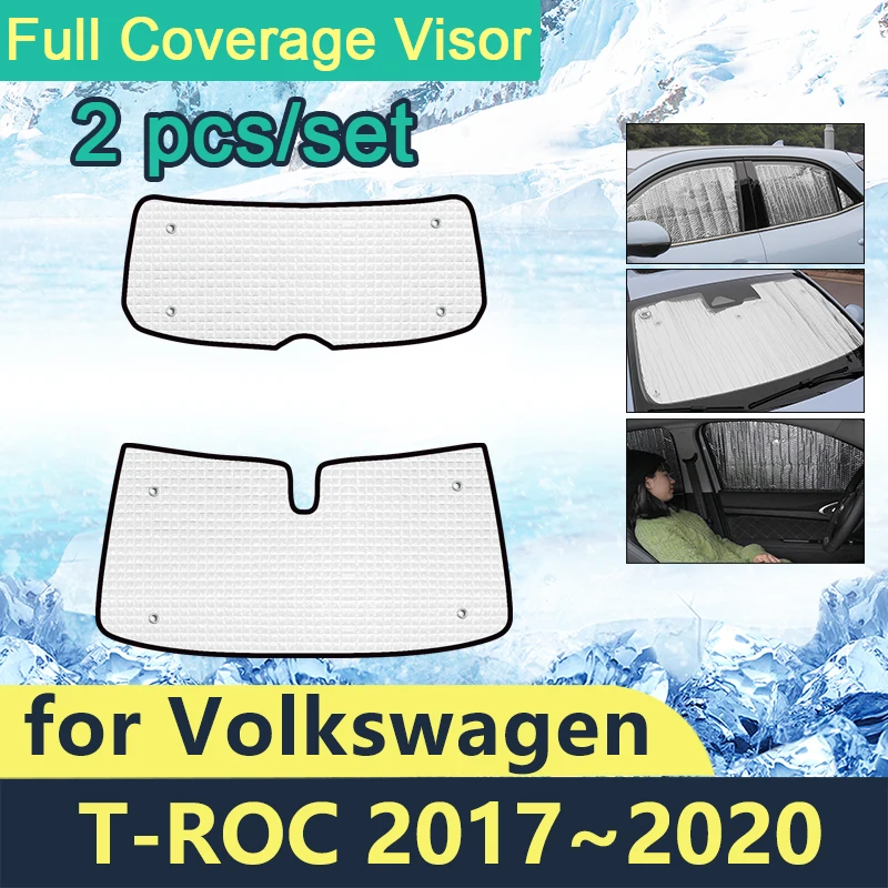 

Full Covers Sunshades For Volkswagen VW T-Roc 2017 2018 2019 2020 TROC T ROC Car Windshields Accessories Protection Front Rear