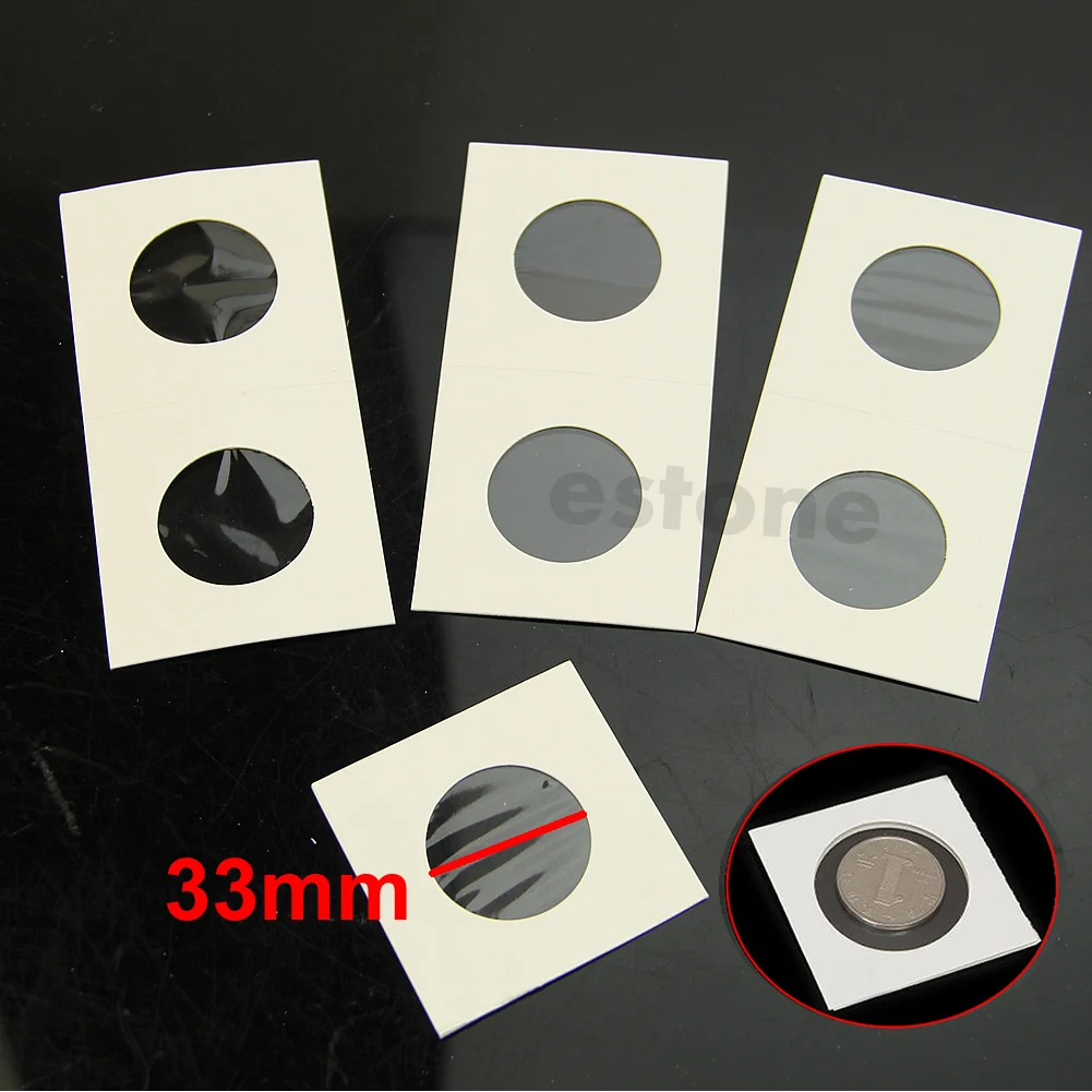 

Hot Sale 50pcs 33mm Lighthouse Stamp Coin Holders Cover Case Storage 2X2" Flip
