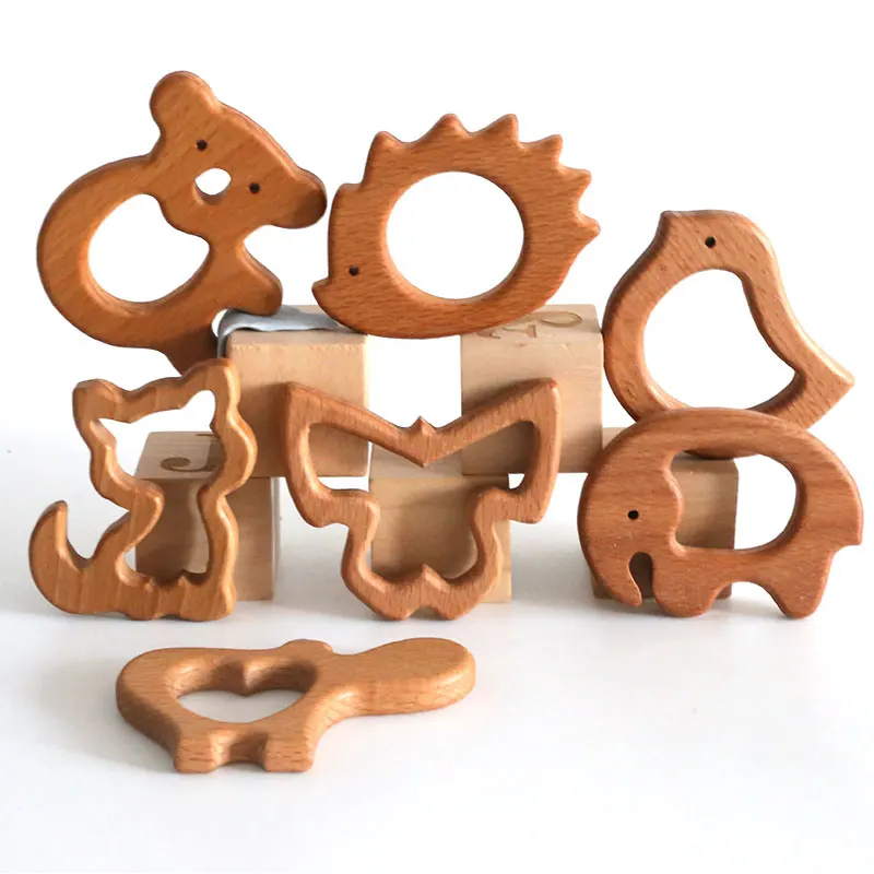 7 шт/1 набор детский Прорезыватель деревянный грызун Замачивание оливковое масло