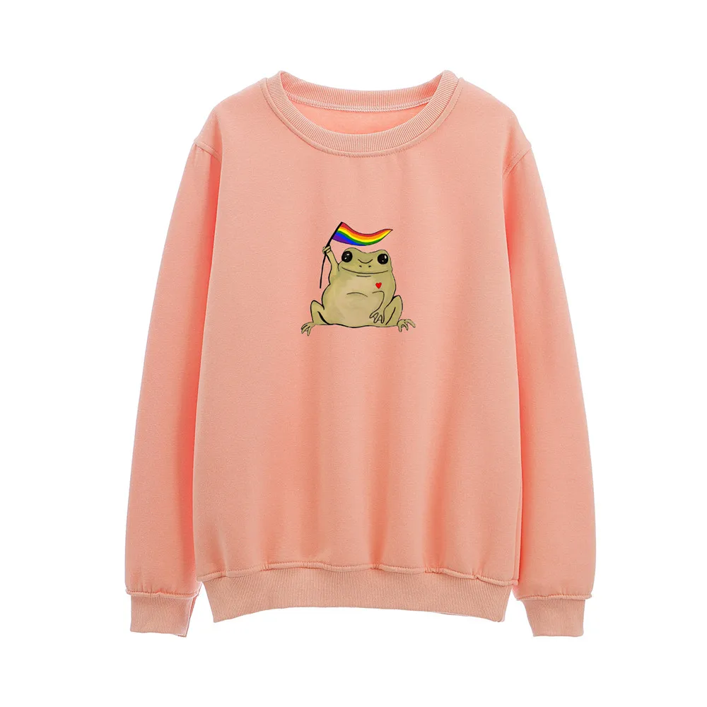 Sweetshirts Girl Long Sleeve Crew Neck Top Hoodies Women Hoodie Harajuku Students Plus Size Cotton Womens Comfy Cute Sweatshirts