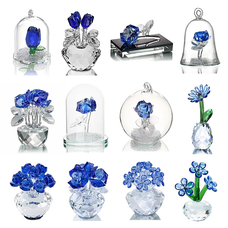 H & D букет из синих цветов с кристаллами в виде букета статуэтка мечты украшение