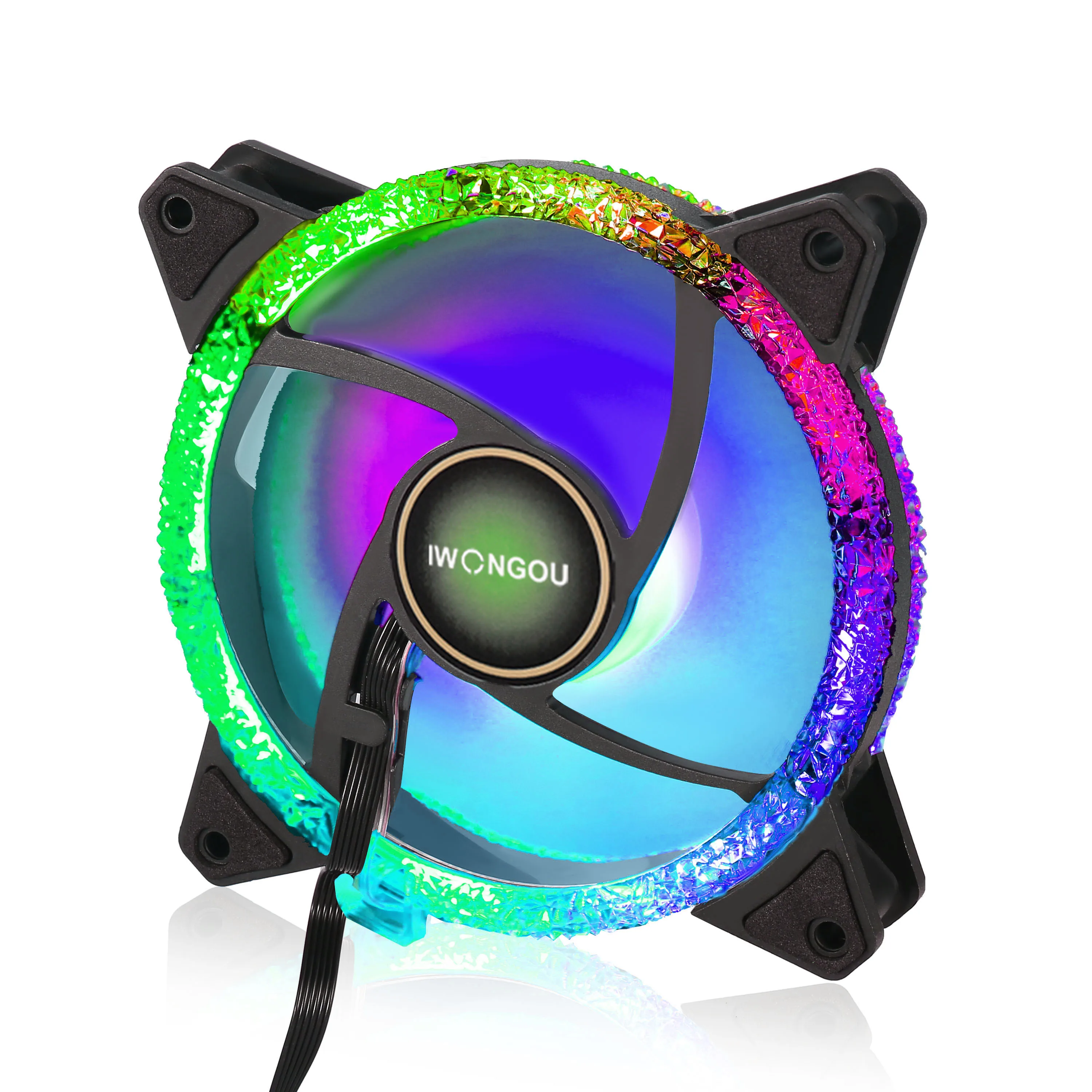 IWONGOU RGB вентилятор с контроллером ПК Вентилятор 120 мм 12 в pwm Halo тихий компьютерный