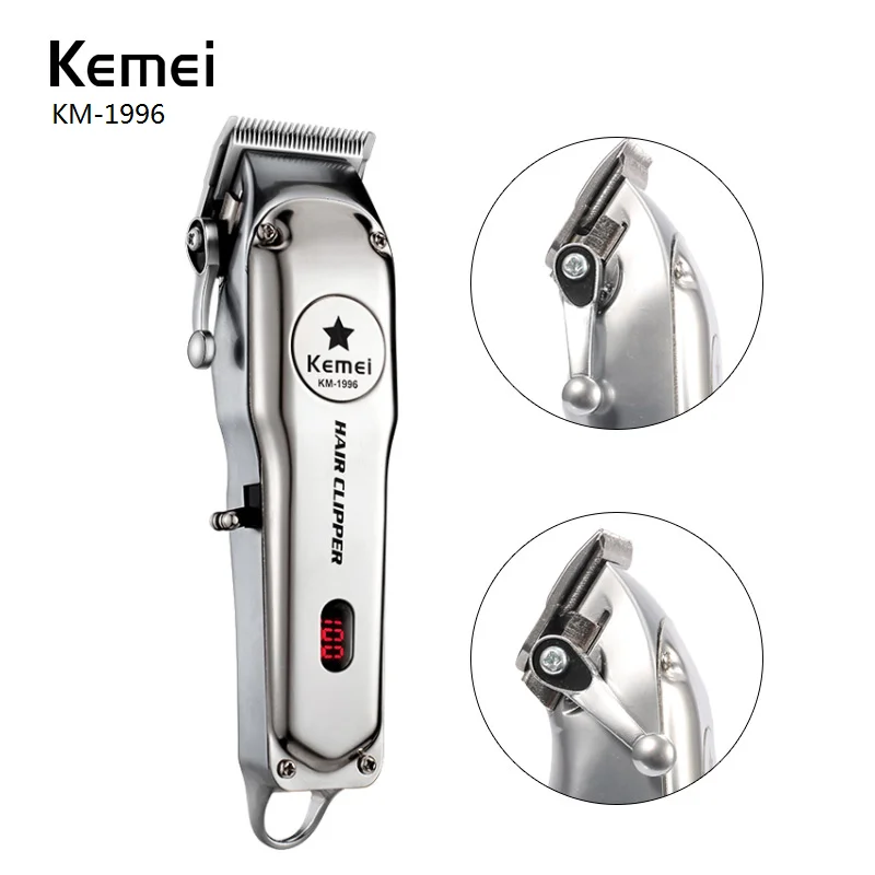 Kemei All Metal Rechargeable Electric Hair Clipper Professional Trimmer for men Haircut Shaving Machine Kit cordless corded | Бытовая