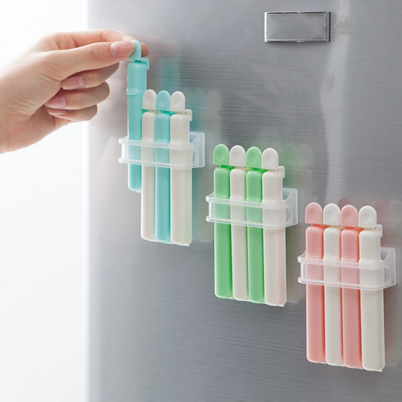 Portable Food Bag Clips Foods Preservation Closure Clamp Sack Seal Sealing Bag Clips Sealer Home Food Close Clip 4 pcs