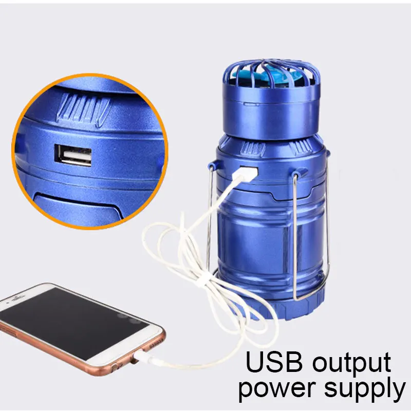 

Hot LED Solar Outdoor Camping Fishing Tent Lamp Portable Light Lantern Torch with Fan MVI-ing