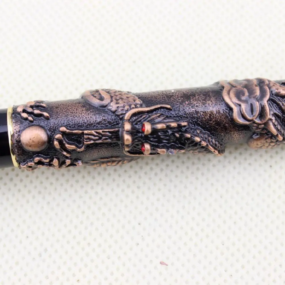 Современная шариковая ручка Jinhao Китайский дракон бронзовая Тяжелая подарочная