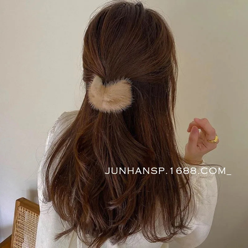 

Норковая веревка для волос на осень и зиму, повязка на голову для хвоста, женские аксессуары для волос