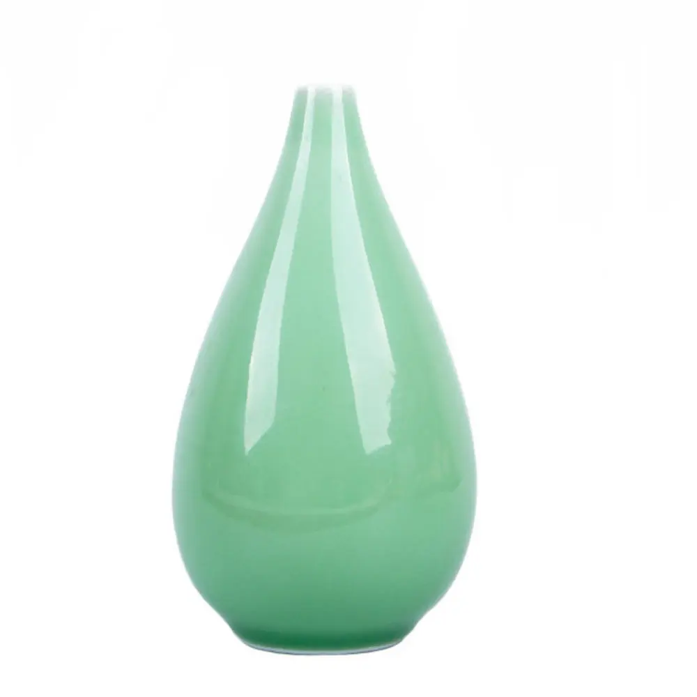 

1Pc Artistic Ceramic Vase Nordic Style Flower Planter Household Ornament (Green)