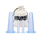 Набор банок силиконовых для лица, вакуумные банки для массажа, антицеллюлитные банки для расслабления тела и глаз, массажные чашки-массажеры, 4 шт.