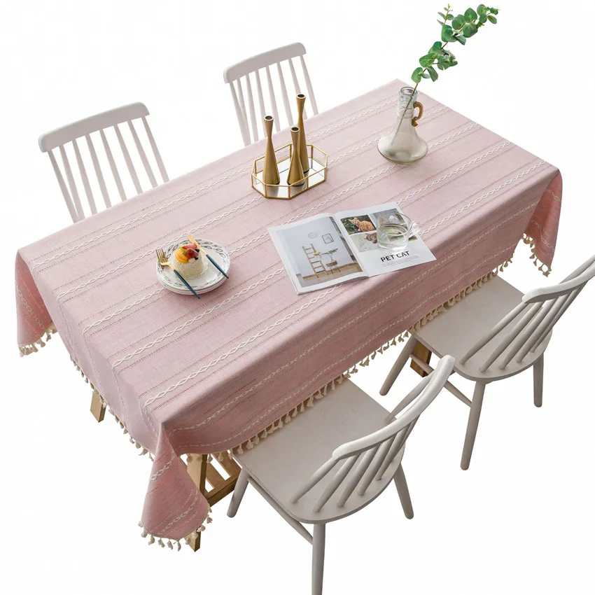 Cotton Geometric Stripe Tablecloths Modern Table Cover Home Decor Coffee Background Cloth Furniture Dustproof | Дом и сад