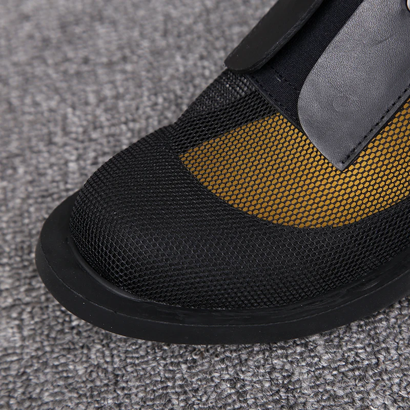 

Womens Mesh Round Toe Gothic Punk Pumps Shoes Creepers Japanese Harajuku Platform Black Wingtip Breathable Holes Summer 2021