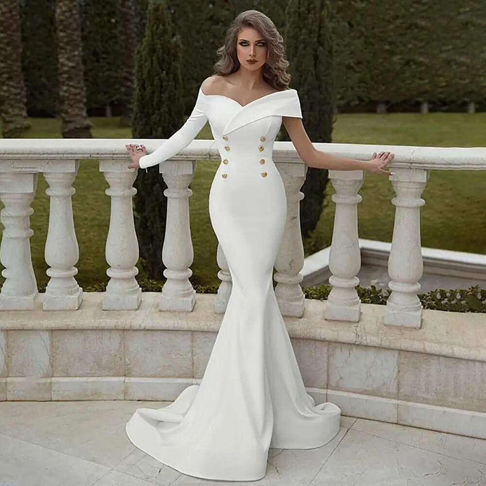 Для женщин женские с открытыми плечами строгое длинное вечернее вечерние