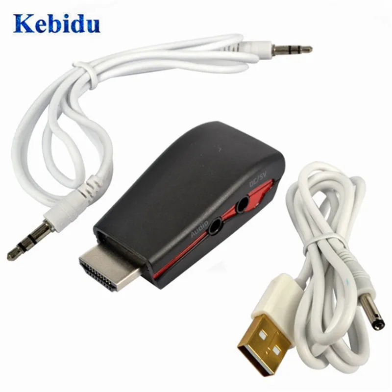 Адаптер для конвертера видео KEBIDU с аудиокабелем 3 5 мм AV ПК HDTV PS3 DVD HDMI