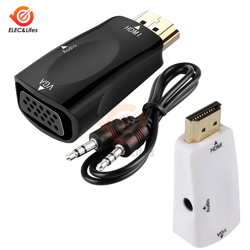 

HDMI Male to VGA 15 Pin Female Adapter Audio Cable Converter FHD 1080P 720P 480P For PC DVD PS3 Laptop TV Box Computer Apple TV