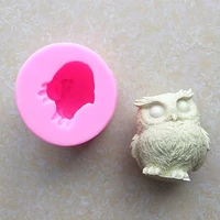 cute owl shape silicone cake decoration tool handmade soap candle mold diy plaster aromatherapy making mold resin crafts