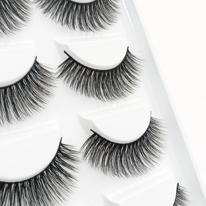 5 пар длинных норковых накладных ресниц мягкие натуральные драматические