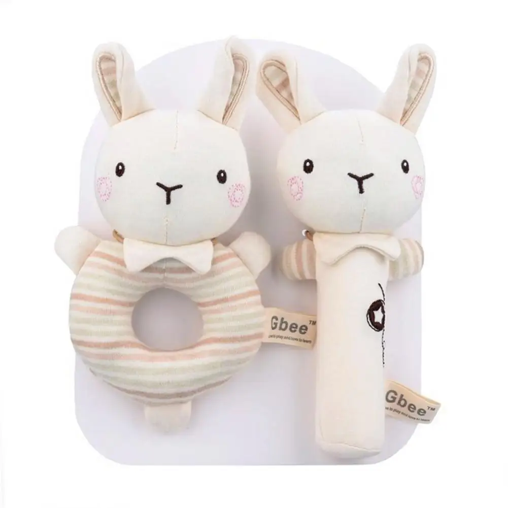 

Baby Rattles Baby Rattle Plush Dolls Skin-Friendly Comforting Toys Baby Rattles Rabbit Bear Grab Ability Training Toys Infant