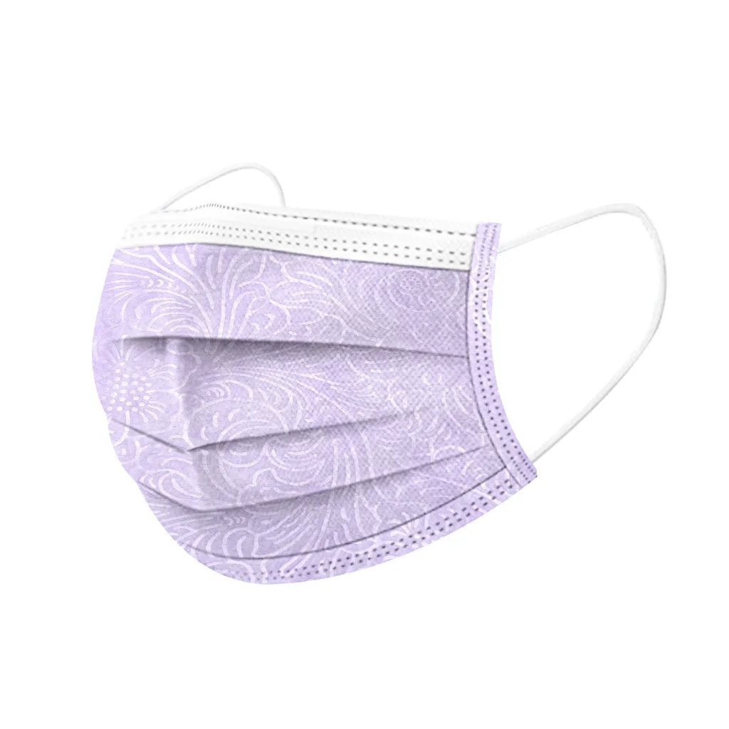 

40PCS Adult Mixed Color Protective Face Cover Non Woven Disposable Printed Mask Cover Cloth Adults Breathable Mascarillas C14