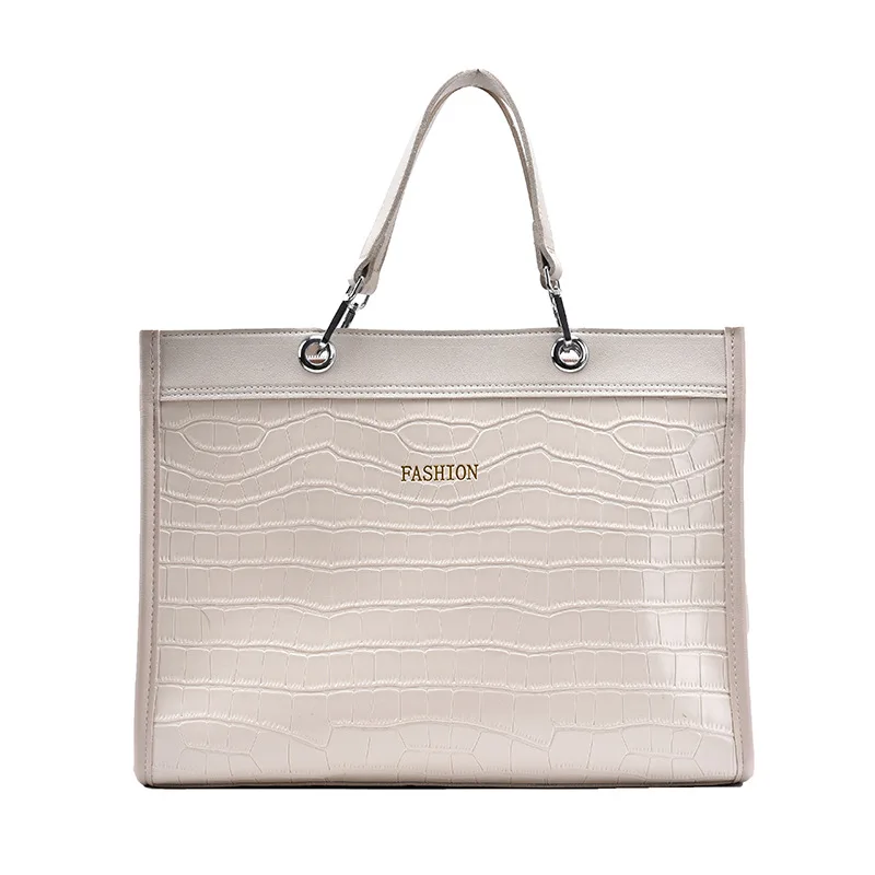 

2021 New Summer Fashion Foreign Style Wild Large-Capacity Crocodile Pattern Retro Women'S Shoulder Messenger Portable Tote Bag