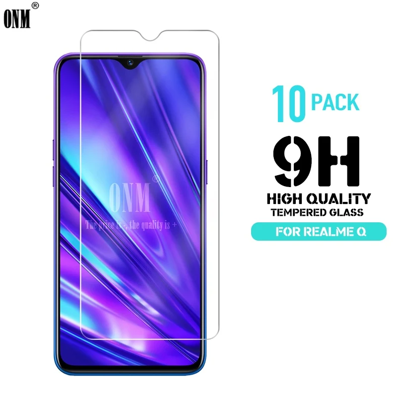 10 шт закаленное стекло для Realme Q протектор экрана 2.5D 9H Премиум Закаленное