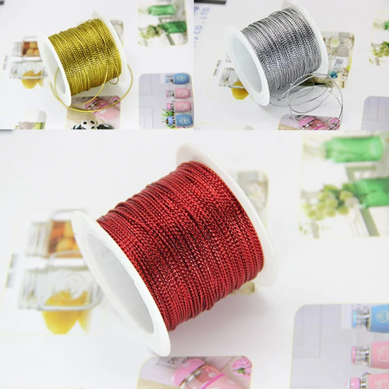 20 м 1 мм упаковочная веревка золотистого серебристого красного цвета шнур лента