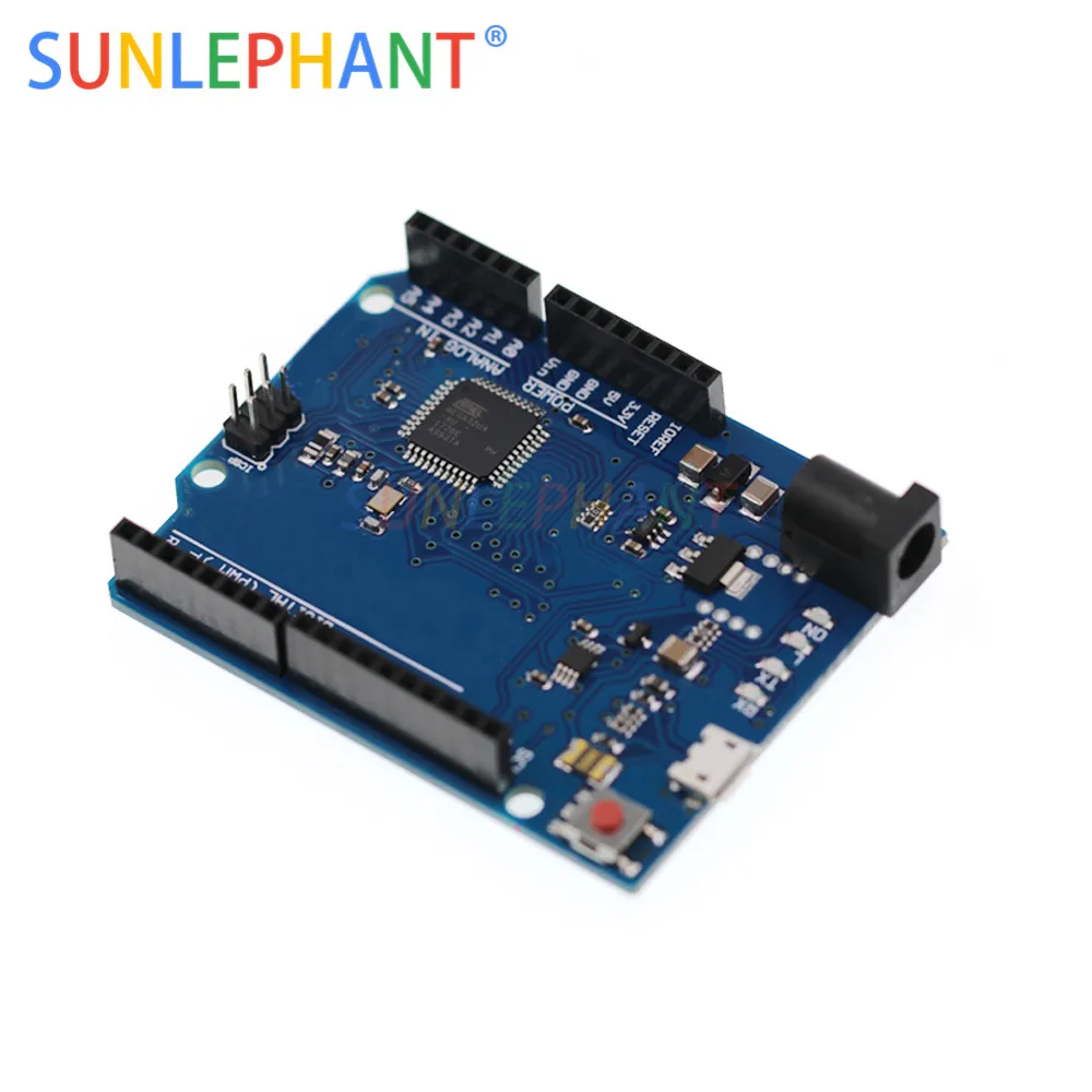 Макетная плата Leonardo R3 с микроконтроллером Atmega32u4 макетная USB-кабелем совместима