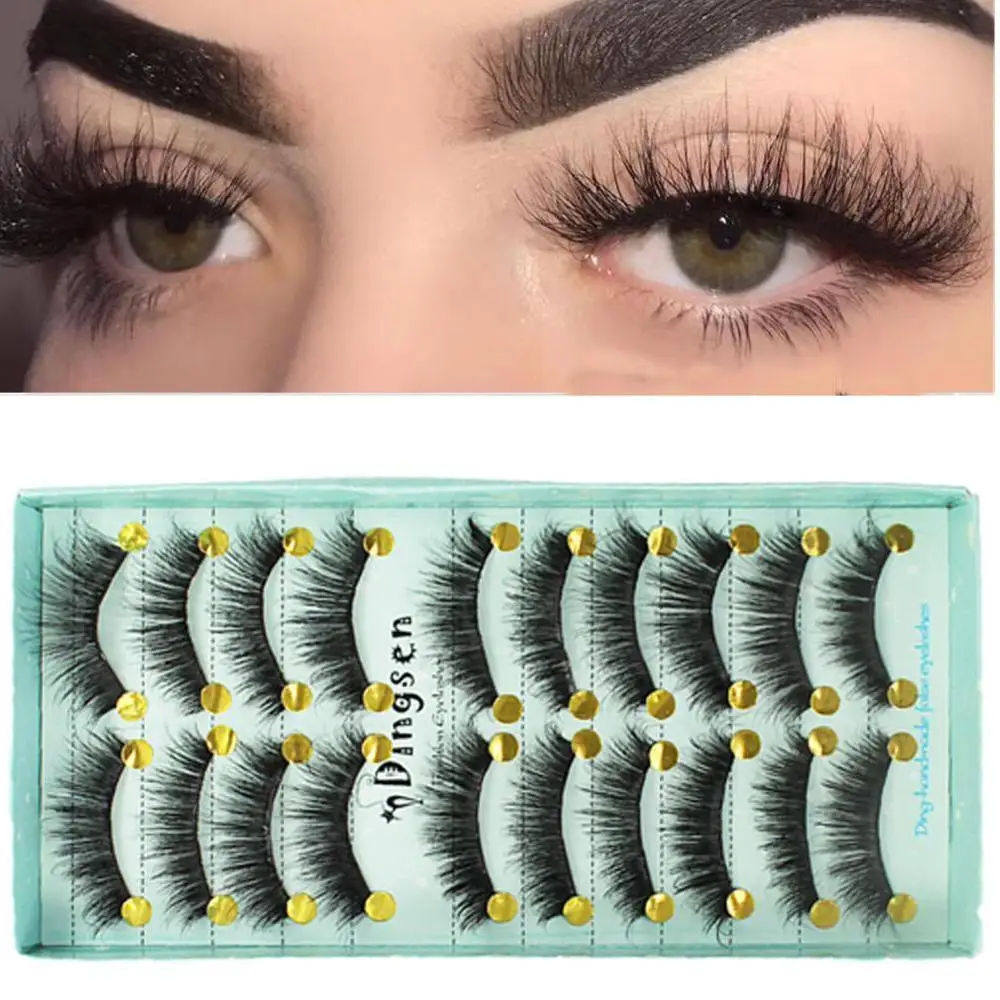 

Universal 10pairs Natural False Eyelashes Fake Lashes Long Makeup 3D Mink Lashes Eyelash Extension Mink Eyelashes For Beauty