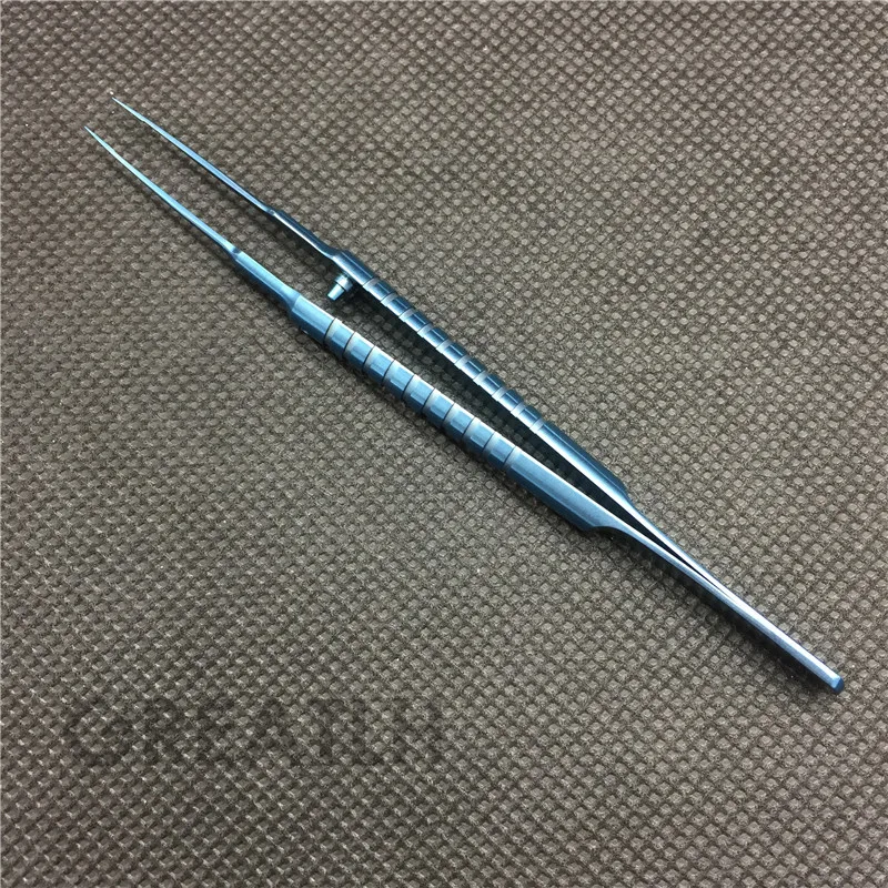 

Новинка 110 мм титановый прямой завязывающий пинцет с 6 мм завязывающей платформой офтальмологические хирургические инструменты