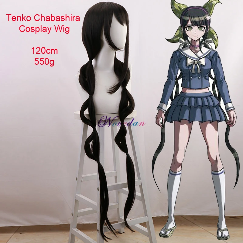 

Anime Danganronpa V3 Killing Harmony Chabashira Tenko Cosplay Women Costume Blue School Uniform Outfit Dress Suit Full Set Wig