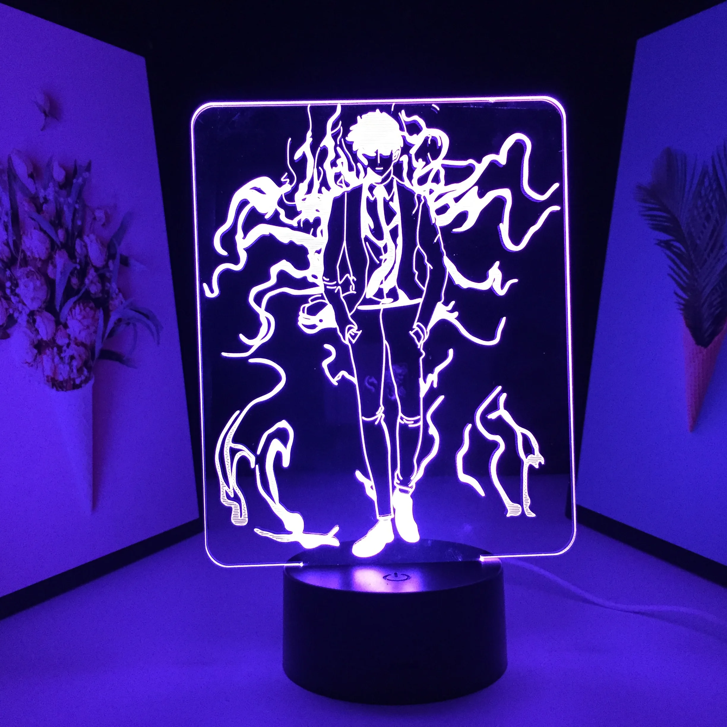 

Anime Mob Psycho 100 3D LED Light for Bedroom Decoration Night Light Kids Brithday Gift Manga Room Desk Lamp Reigen Arataka